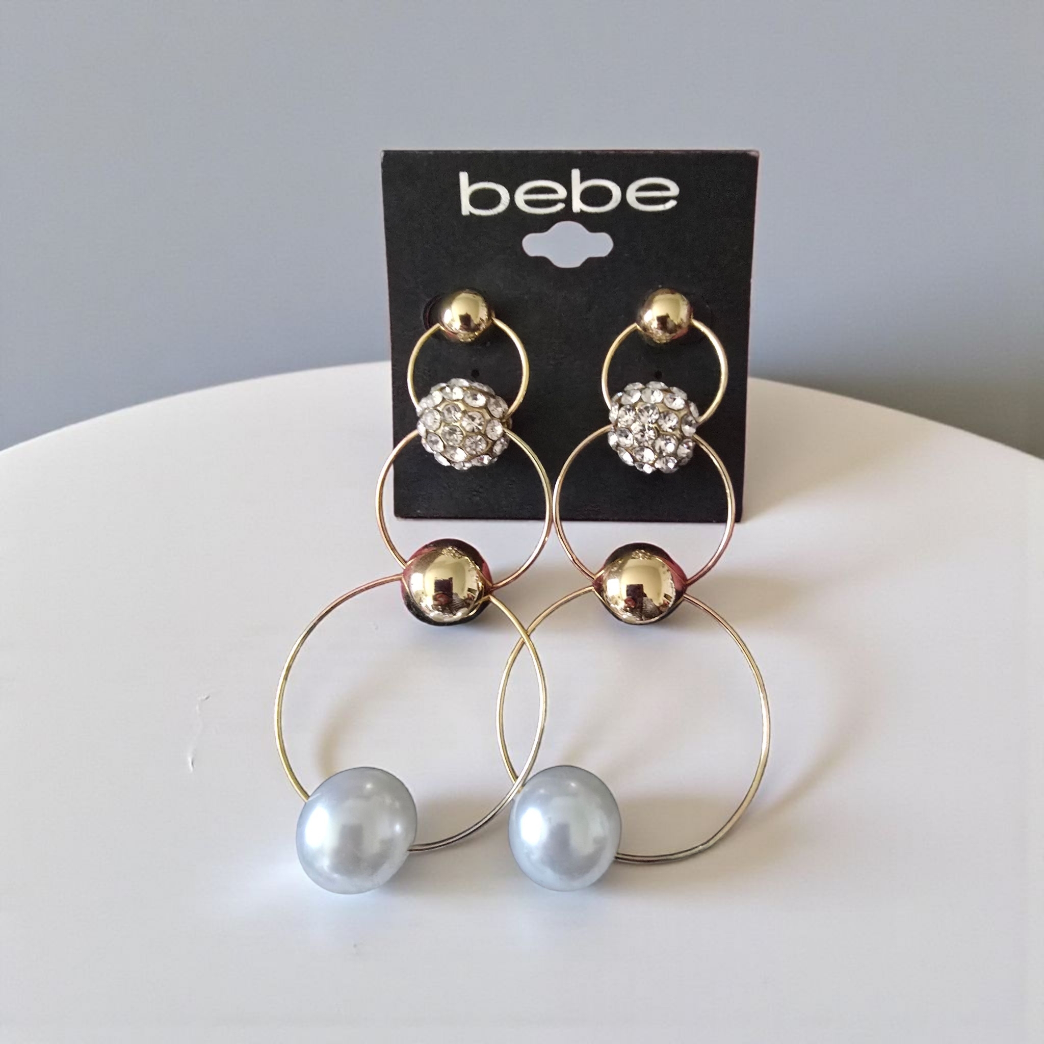 Bebe Gold And Silver Hoop Earrings 8$